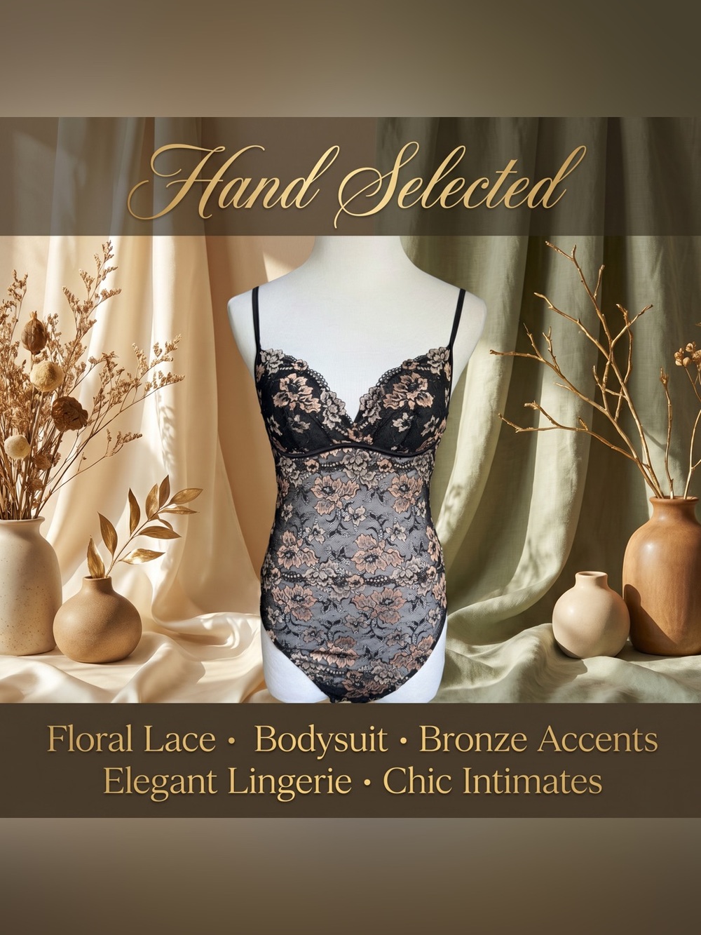 Cosabella Savona Black Nude Floral Lace Bodysuit Underwire Italy Quiet Luxury S